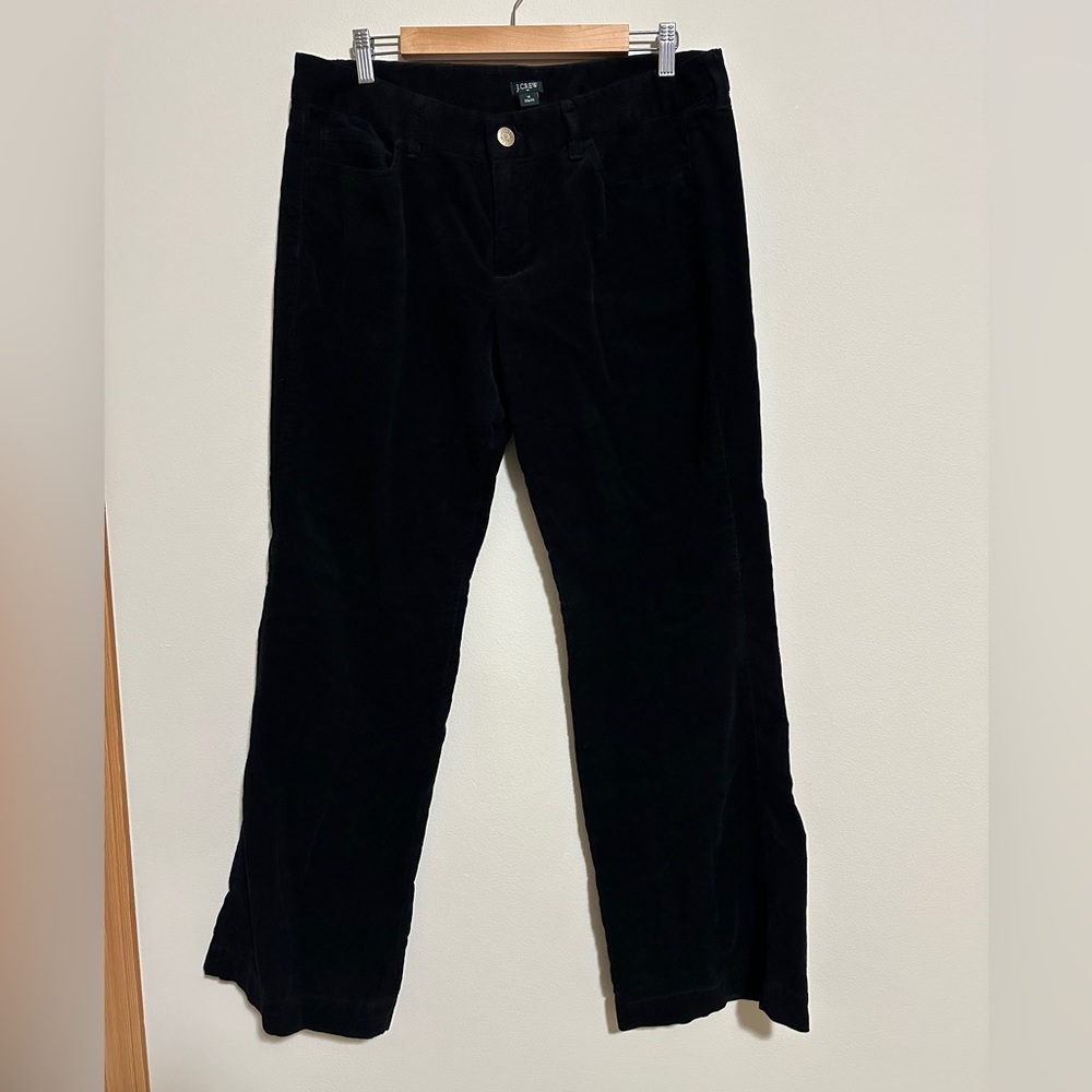 ♻️ J. Crew Factory City Wide Leg Black Corduroy Pants - Picture 2 of 10